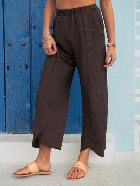 

Casual Plain Pants, Coffee, Pants