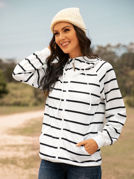 

Constrast Striped Zipped Sweatshirt, White, Sweatshirts & Hoodies