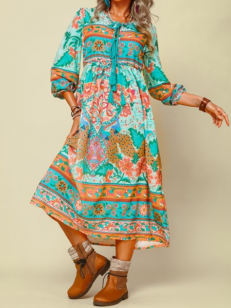 

Shift Crew Neck Long Sleeve Cotton-Blend Dresses, Green, Dresses