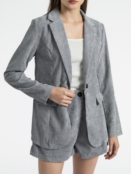 

Fall A-line Simple Long Sleeve Formal Lapel Blazer, As picture, Blazers