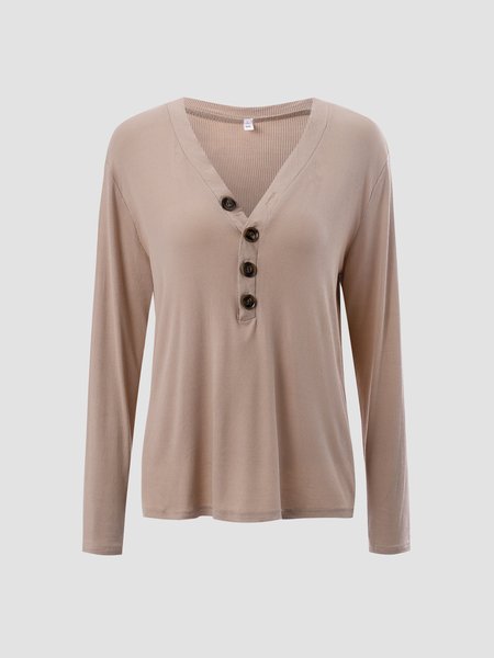 

Casual,Vacation,Basics,Simple Solid Shirts & Tops, Khaki, Shirts & Blouses
