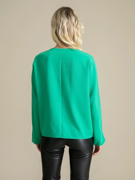 

Long Sleeve Shift Casual Vintage Top, Green, Blouses and Shirts