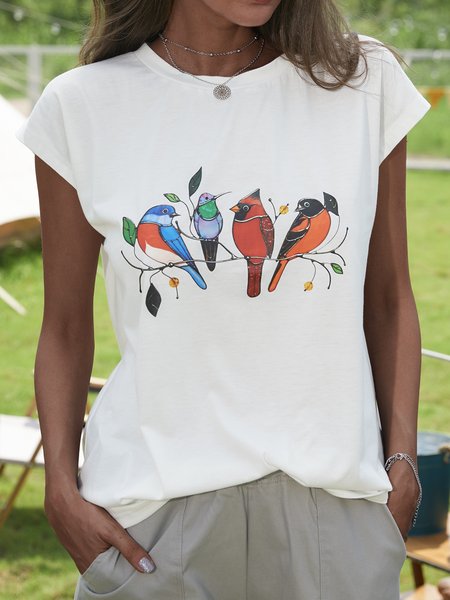 

Shift Casual Cotton-Blend Short Sleeve T-Shirts, White, T-Shirts