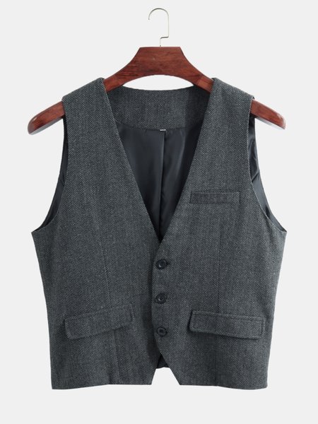 

Cotton Casual Vests, Deep gray, Men's vest