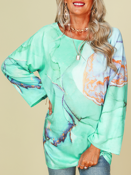 

Long Sleeve Boho Tops, Green, Blouses & Shirts