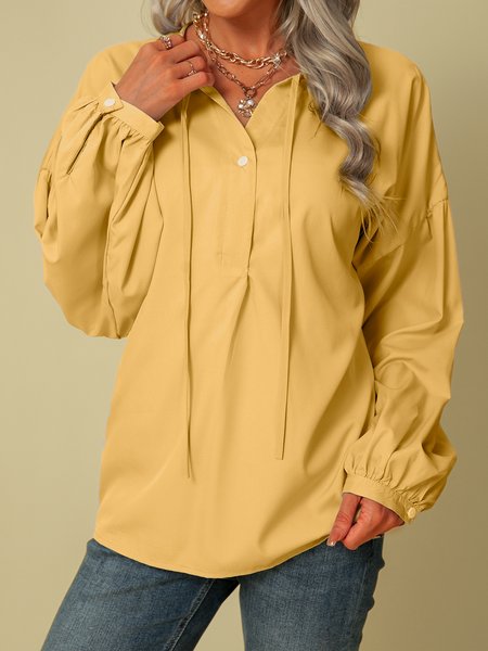 

Plain Long Sleeve Shirts & Tops, Yellow, Blouses & Shirts