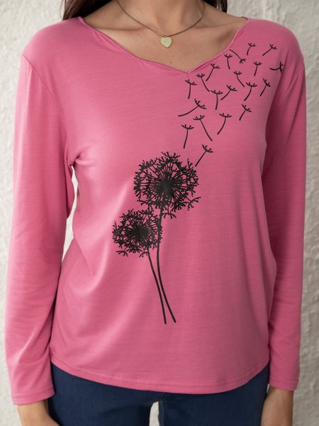 

Vintage Floral-Print Shift Plants Shirts & Tops, Deep pink, Tops
