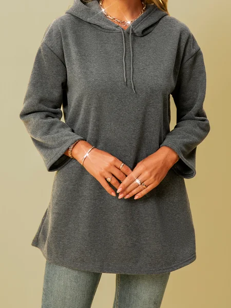 

Plain Loosen Sweatshirt, Gray, Hoodies & Sweatshirts