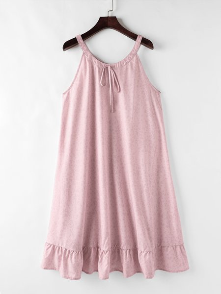 

Crew Neck Sleeveless Casual Weaving Dress, Pink, Auto-clearance