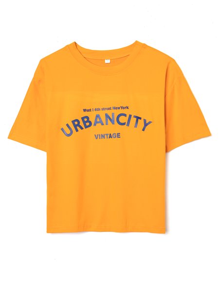 

Casual Short Sleeve T-shirt, Yellow, T-Shirts
