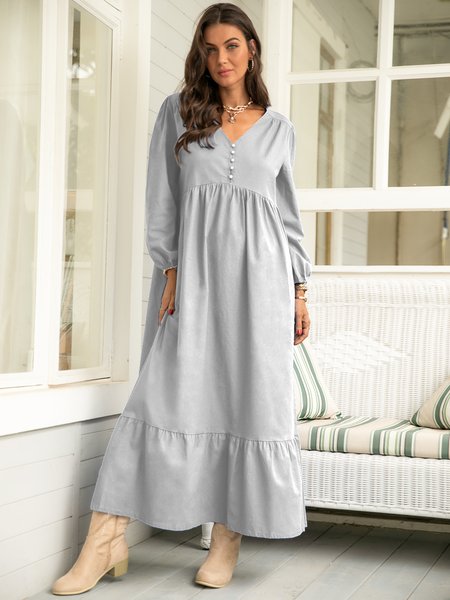 

Cotton-Blend Dresses, Gray, Dresses