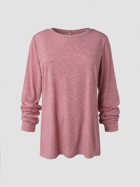 

Basics Crew Neck Shirts & Tops, Dark pink, Long sleeve tops
