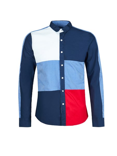 

Cotton Blends Work Shirt Collar Shirts & Tops, Blue, Blouses&Shirts