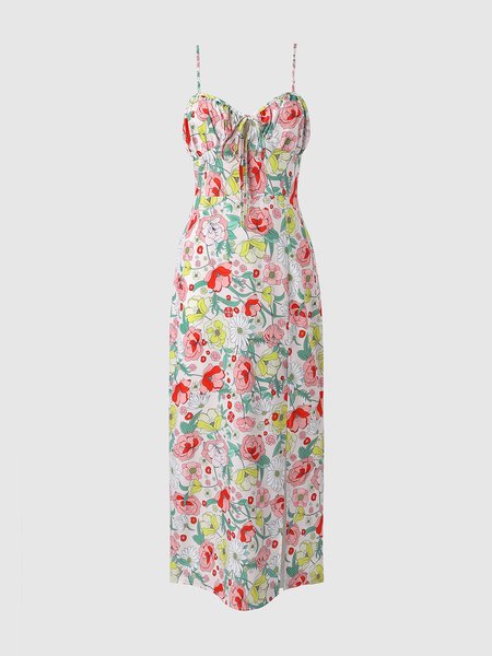 

Floral Spaghetti Long Dress, Flower, Maxi Dresses
