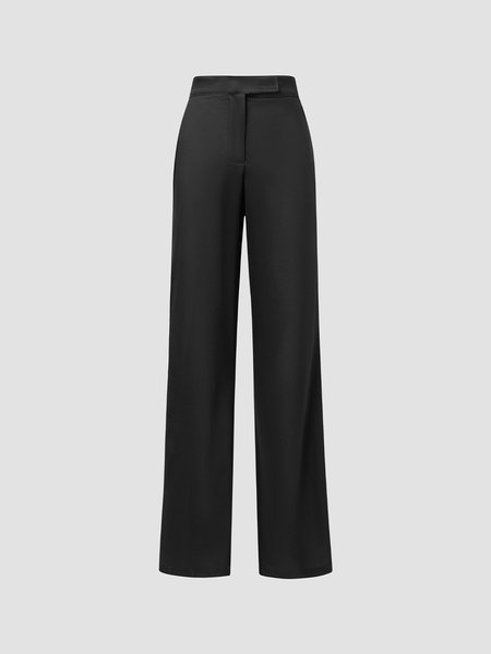

Solid Pants, Black-white, Pants