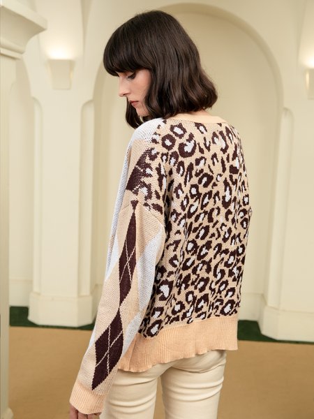 

Casual Asymmetric Acrylic Sweater, As picture, Cardigans