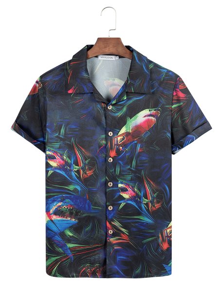 

Casual Animal Shirts & Tops, Black, Shirts ＆ Blouse
