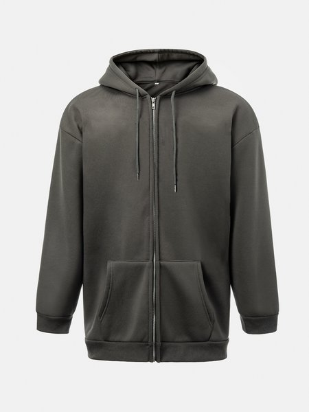 

Men's Hooded Cardigan Jacket, Deep gray, Jacket