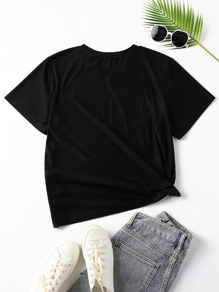 

Short Sleeve Casual T-shirt, Black, T-Shirts