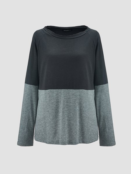 

Color-Block Long Sleeve Casual Plain Shirts & Tops, Gray, Auto-clearance