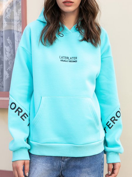 

Hoodie Shift Long Sleeve Solid Sweatshirt, Blue, Hoodies and Sweatshirts