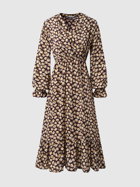 

Floral Regular Fit Weaving Dress, Flower, Midi Dresses