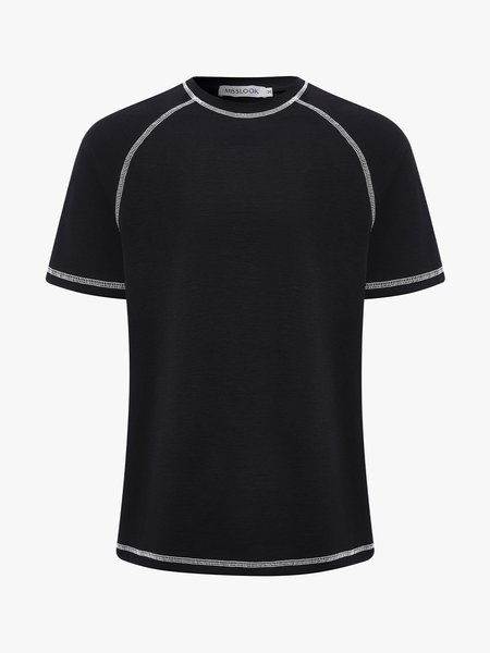 

Men's Round Neck Short Sleeve Tee, Black, T-Shirts