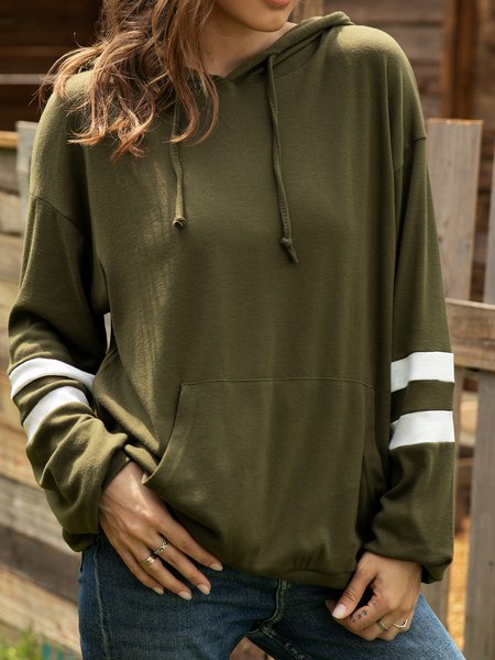 

Casual Stripes Long Sleeve Sweatshirt, Green, Sweatshirts & Hoodies