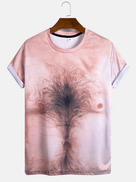 

Cotton Blends Short Sleeve Round Neck T-Shirts, Color5, T-Shirts