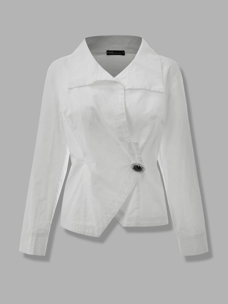

Elegant Long Sleeve Vintage Top, White, Blouses and Shirts
