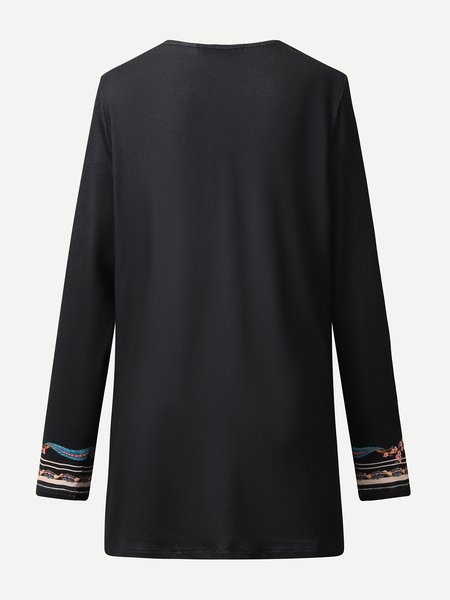 

Romantic Floral Loosen Outerwear, Black, Outerwear