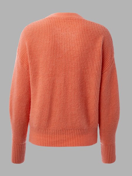 

V Neck Vacation Cardigan, Orange, Cardigans