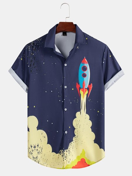 

Shirt Collar Plane Shirts & Tops, Navy blue, Shirts ＆ Blouse