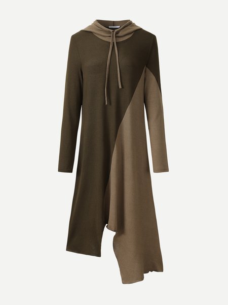 

Hooded Regular Fit Dresses, Green, Mini Dresses