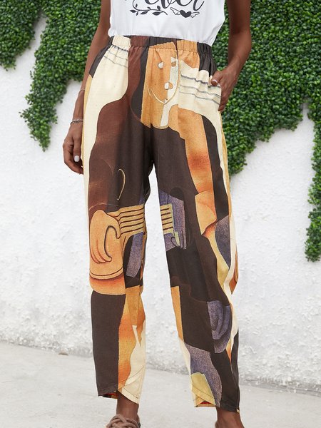 

Casual Geometric Shift Pants, Coffee, Pants
