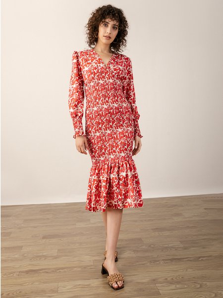 

Elegant Cable Fitted Dress, Red, Mini Dresses