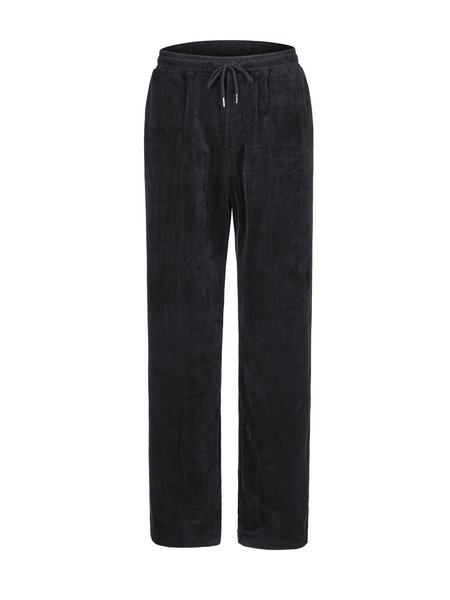 

Men's Fleece Casual Straight-Leg Trousers, Black, Pants