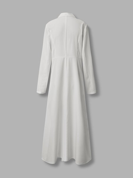 

Lapel Long Sleeve Elegant Outerwear, White, Outerwear