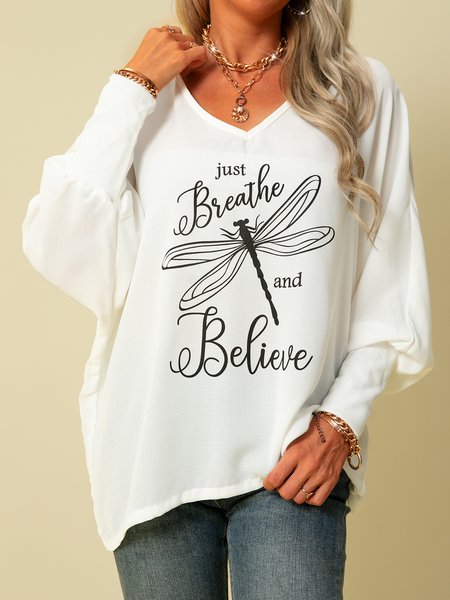 

Animal Long Sleeve Sweet Shirts & Tops, White, Blouses & Shirts