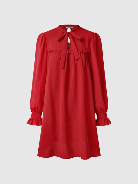 

Lace-Up Elegant Loosen Dress, As picture, Mini Dresses