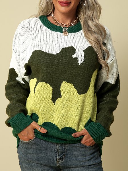 

Shift Camo Casual Vintage Sweater, Green, Knitwear & Sweaters