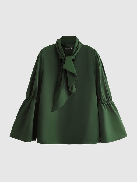 

Lady High Neck Regular Fit Solid Top, Green, Tops