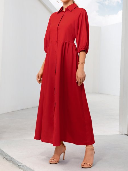 

Shift Formal 3/4 Sleeve Dress, Red, Maxi Dresses