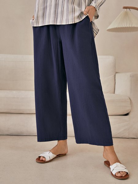 

Cotton Pants, Blue, Pants