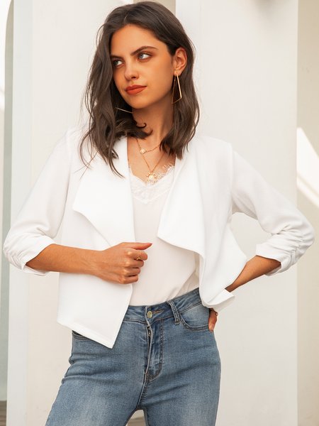 

Casual 3/4 Sleeve Blazer, White, Blazers