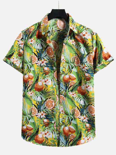 

Vintage Abstract Shirts, Yellow, Men's Floral shirt