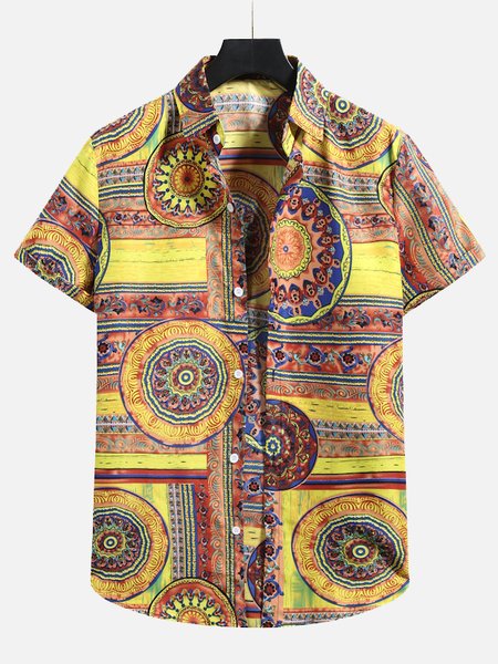 

Square Neck Shirts, Yellow, Men's Floral shirt