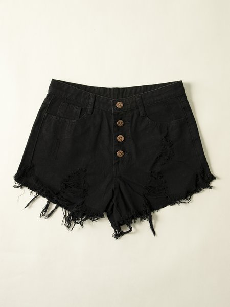 

Ripped Pants, Black, Shorts