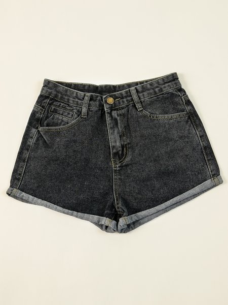 

Sheath Denim Plain Pants, Navy blue, Shorts