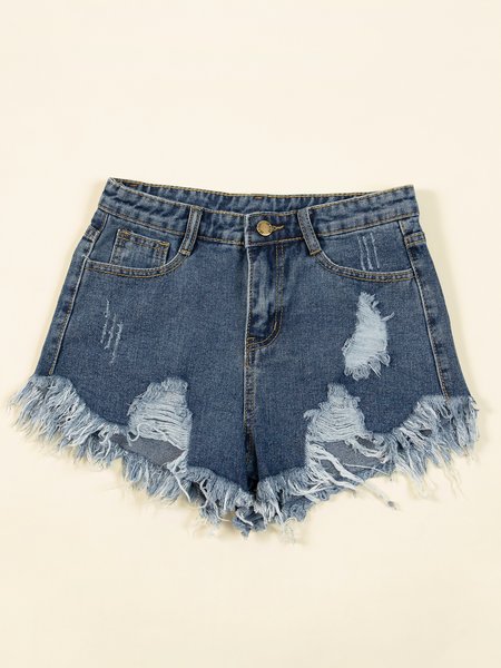 

Denim Casual Pants, Navy blue, Shorts